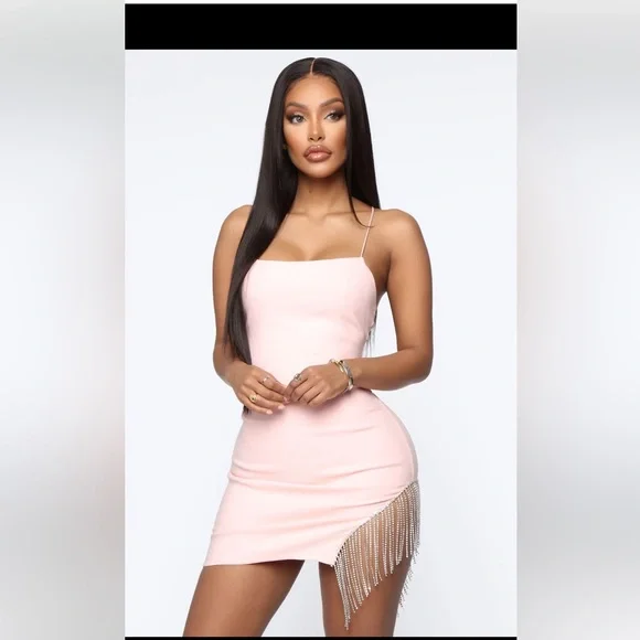 Light pink dress fashion nova sales
